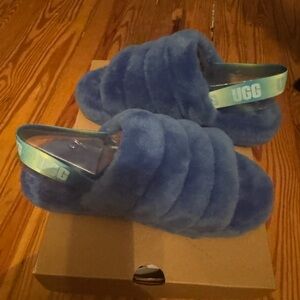 UGG Women's Cozy Blue Slippers with Aqua Strap